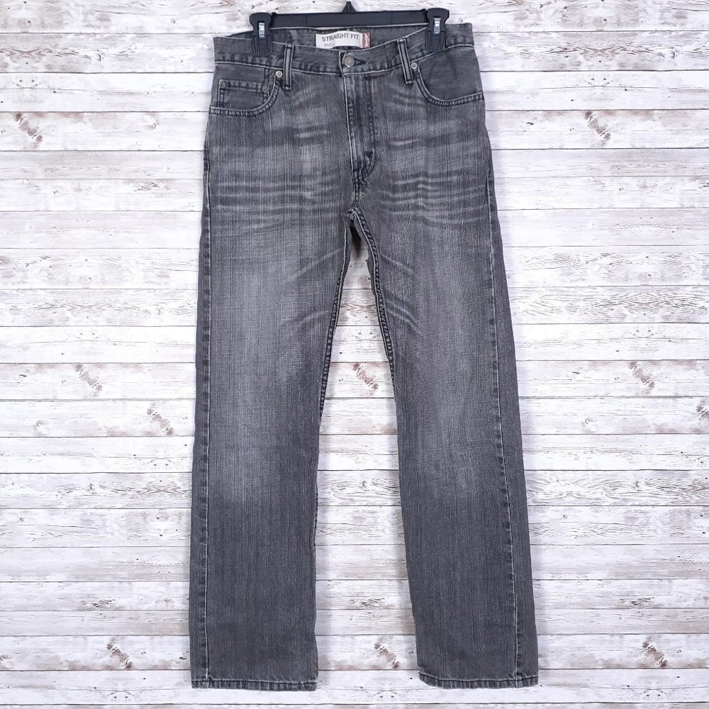 Levis 505 Mens Jeans 30x32 Straight Fit Black 563A